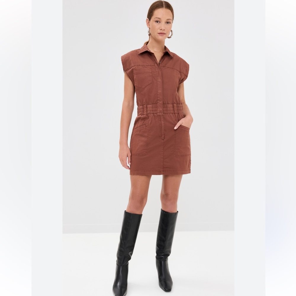 Pistola Brown Sleeveless Utility Dress
